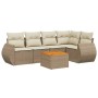 Gartensofa-Set mit Kissen, 6-teilig, beiges synthetisches Rattan von , Gartensets - Ref: Foro24-3257325, Preis: 537,75 €, Rab...