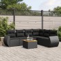 7-piece garden dining set and black synthetic rattan cushions by , Garden sets - Ref: Foro24-3257350, Price: 451,46 €, Discou...