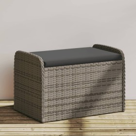 Storage bench with gray synthetic rattan cushion 80x51x52 cm by , garden benches - Ref: Foro24-365731, Price: 143,53 €, Disco...