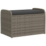 Storage bench with gray synthetic rattan cushion 80x51x52 cm by , garden benches - Ref: Foro24-365731, Price: 127,61 €, Disco...