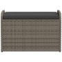 Storage bench with gray synthetic rattan cushion 80x51x52 cm by , garden benches - Ref: Foro24-365731, Price: 127,61 €, Disco...