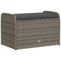 Storage bench with gray synthetic rattan cushion 80x51x52 cm by , garden benches - Ref: Foro24-365731, Price: 127,61 €, Disco...