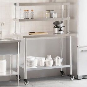 Küchenarbeitstisch mit Edelstahlablage 110x55x150cm von , Wiederherstellung - Ref: Foro24-3208906, Preis: 300,99 €, Rabatt: %