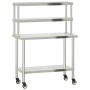 Kitchen work table with stainless steel shelf 110x55x150cm by , Restoration - Ref: Foro24-3208906, Price: 264,41 €, Discount: %