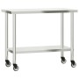 Kitchen work table with stainless steel shelf 110x55x150cm by , Restoration - Ref: Foro24-3208906, Price: 264,41 €, Discount: %