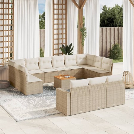 14-piece garden sofa set with beige synthetic rattan cushions by , Modular outdoor sofas - Ref: Foro24-3224364, Price: 1,00 €...