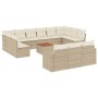 Set sofás de jardín 14 pzas con cojines ratán sintético beige de , Sofás modulares de exterior - Ref: Foro24-3224364, Precio:...