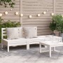 3-seater garden sofa in solid white pine wood by , Modular outdoor sofas - Ref: Foro24-838034, Price: 104,36 €, Discount: %