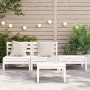 3-seater garden sofa in solid white pine wood by , Modular outdoor sofas - Ref: Foro24-838034, Price: 104,36 €, Discount: %