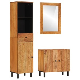 3-teiliges Badezimmerschrank-Set aus massivem Akazienholz von , Badezimmermöbel - Ref: Foro24-3206298, Preis: 323,06 €, Rabat...