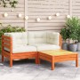 2-Sitzer-Gartensofa mit Kissen und Fußstütze von , Modulare Sofas für den Außenbereich - Ref: Foro24-838178, Preis: 245,17 €,...