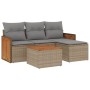 Gartensofa-Set mit Kissen, 5-teilig, beiges synthetisches Rattan von , Gartensets - Ref: Foro24-3259994, Preis: 358,68 €, Rab...