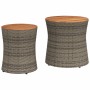 Garden side tables 2 pieces gray rattan wooden surface by , Garden tables - Ref: Foro24-366289, Price: 177,66 €, Discount: %