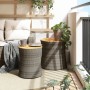 Garden side tables 2 pieces gray rattan wooden surface by , Garden tables - Ref: Foro24-366289, Price: 177,66 €, Discount: %