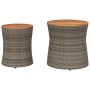 Garden side tables 2 pieces gray rattan wooden surface by , Garden tables - Ref: Foro24-366289, Price: 177,66 €, Discount: %