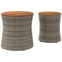 Garden side tables 2 pieces gray rattan wooden surface by , Garden tables - Ref: Foro24-366289, Price: 177,66 €, Discount: %