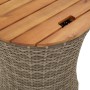 Garden side tables 2 pieces gray rattan wooden surface by , Garden tables - Ref: Foro24-366289, Price: 177,66 €, Discount: %