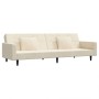 Sofá cama de 2 plazas con dos almohadas terciopelo color crema de , Sofás - Ref: Foro24-375823, Precio: 251,29 €, Descuento: %