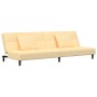 Sofá cama de 2 plazas con dos almohadas terciopelo color crema de , Sofás - Ref: Foro24-375814, Precio: 223,80 €, Descuento: %