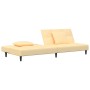 Sofá cama de 2 plazas con dos almohadas terciopelo color crema de , Sofás - Ref: Foro24-375814, Precio: 223,80 €, Descuento: %