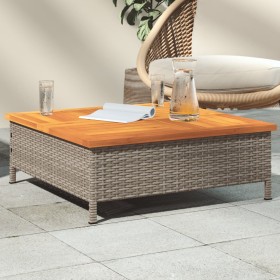 Gartentisch aus Rattan und grauem Akazienholz, 70 x 70 x 25 cm von , Gartentische - Ref: Foro24-3281630, Preis: 78,99 €, Raba...