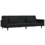 Sofá cama de 2 plazas con dos almohadas terciopelo negro de , Sofás - Ref: Foro24-375821, Precio: 287,69 €, Descuento: %