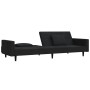 Sofá cama de 2 plazas con dos almohadas terciopelo negro de , Sofás - Ref: Foro24-375821, Precio: 287,69 €, Descuento: %