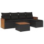 6-teiliges Gartensofa-Set und schwarze synthetische Rattankissen von , Gartensets - Ref: Foro24-3260004, Preis: 388,53 €, Rab...