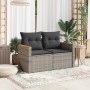 Gartensofa mit Kissen, 2-Sitzer, graues synthetisches Rattan von , Outdoor-Sofas - Ref: Foro24-366144, Preis: 157,26 €, Rabat...