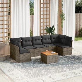 Set de sofás de jardín 8 pzas y cojines ratán sintético gris de , Conjuntos de jardín - Ref: Foro24-3223575, Precio: 463,99 €...