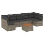 Set de sofás de jardín 8 pzas y cojines ratán sintético gris de , Conjuntos de jardín - Ref: Foro24-3223575, Precio: 472,03 €...