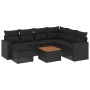 8-teiliges Gartensofa-Set und schwarze synthetische Rattankissen von , Modulare Sofas für den Außenbereich - Ref: Foro24-3224...