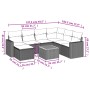 8-teiliges Gartensofa-Set und schwarze synthetische Rattankissen von , Modulare Sofas für den Außenbereich - Ref: Foro24-3224...