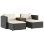 Gartensofa- und Kissenset, 5-teilig, schwarze Akazie, synthetisches Rattan von , Outdoor-Sofas - Ref: Foro24-365725, Preis: 2...