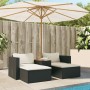 Garden sofa and cushion set 5 pieces black acacia synthetic rattan by , Outdoor sofas - Ref: Foro24-365725, Price: 274,39 €, ...