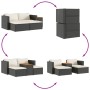 Gartensofa- und Kissenset, 5-teilig, schwarze Akazie, synthetisches Rattan von , Outdoor-Sofas - Ref: Foro24-365725, Preis: 2...