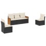 Set de muebles de jardín 5 pzas y cojines ratán sintético negro de , Conjuntos de jardín - Ref: Foro24-3259928, Precio: 319,4...