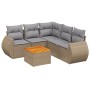 Gartensofa-Set mit Kissen, 6-teilig, beiges synthetisches Rattan von , Gartensets - Ref: Foro24-3257333, Preis: 477,33 €, Rab...