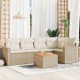 Garden sofa set with cushions 6 pieces beige synthetic rattan by , Garden sets - Ref: Foro24-3224112, Price: 512,80 €, Discou...