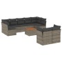 Set de sofás de jardín 10 pzas con cojines ratán sintético gris de , Conjuntos de jardín - Ref: Foro24-3223813, Precio: 618,7...