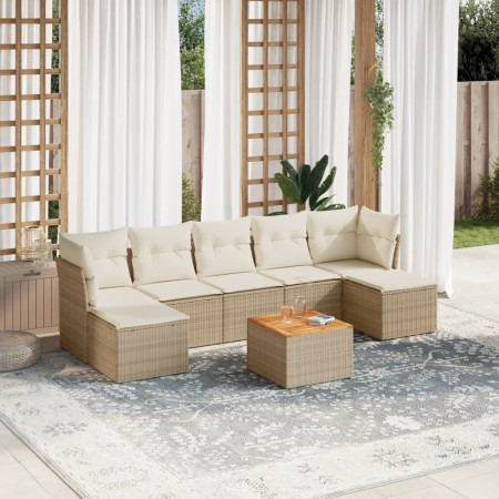 Garden sofa set with beige cushions 8 pcs PE rattan by , Garden sets - Ref: Foro24-3223776, Price: 576,99 €, Discount: %