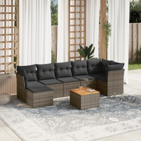 Set de sofás de jardín 8 pzas y cojines ratán sintético gris de , Conjuntos de jardín - Ref: Foro24-3223757, Precio: 480,78 €...