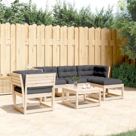 5-piece garden furniture set with solid pine wood cushions by , Garden sets - Ref: Foro24-3216920, Price: 488,99 €, Discount: %