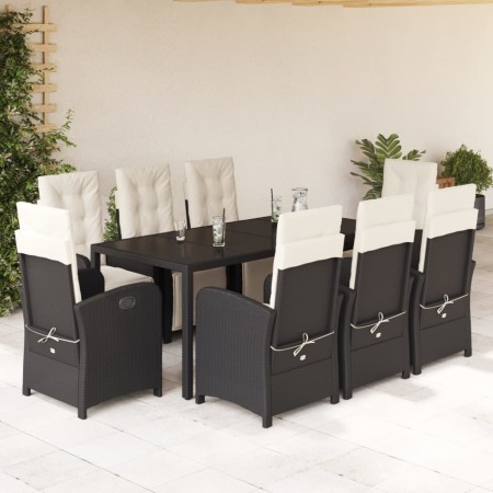 9-piece garden dining set and black synthetic rattan cushions by , Garden sets - Ref: Foro24-3212455, Price: 1,00 €, Discount: %