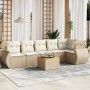 7-teiliges Gartensofa-Set und beige synthetische Rattankissen von , Gartensets - Ref: Foro24-3257346, Preis: 533,65 €, Rabatt: %