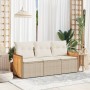 Gartensofa-Set mit beigen Kissen, 3-teilig, PE-Rattan von , Gartensets - Ref: Foro24-3259839, Preis: 255,94 €, Rabatt: %