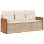 Gartensofa-Set mit beigen Kissen, 3-teilig, PE-Rattan von , Gartensets - Ref: Foro24-3259839, Preis: 255,94 €, Rabatt: %