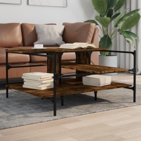 Smoked oak engineered wood coffee table 100x100x48.5 cm by , Coffee table - Ref: Foro24-842313, Price: 85,99 €, Discount: %