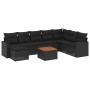 8-teiliges Gartensofa-Set und schwarze synthetische Rattankissen von , Modulare Sofas für den Außenbereich - Ref: Foro24-3224...