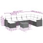 8-teiliges Gartensofa-Set und schwarze synthetische Rattankissen von , Modulare Sofas für den Außenbereich - Ref: Foro24-3224...